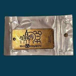 Retro Disney World Mickey Mouse Gold Enameled Key Ring Fob - Maggie Distressed